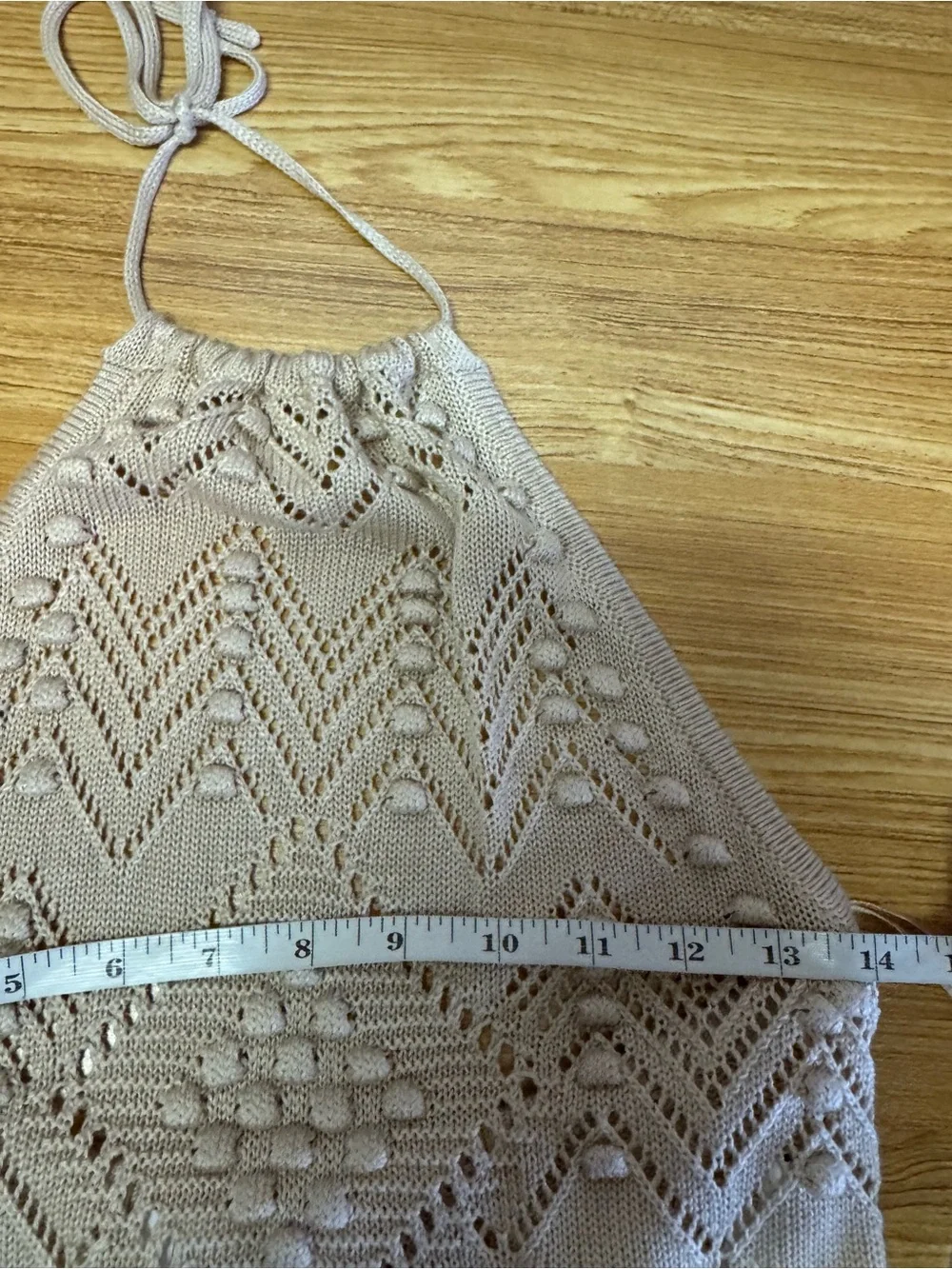 Intermix Dawson Pointelle Knit Halter & Midi Skirt Set Beige Resort Beachy